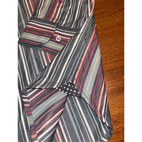 Tommy Bahama Mens Long Sleeve Cotton Button Down Shirt XXL Gray Stripe - Picture 5 of 5